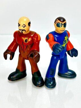 Fisher Price Imaginext Sky Racers Tornado Prop Pilot #5 + Twin Eagle Pilot #6